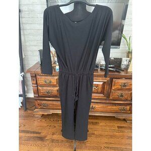 Splendid Black Long Sleeves Crew Neck Crop Jumpsuit Women Size Small